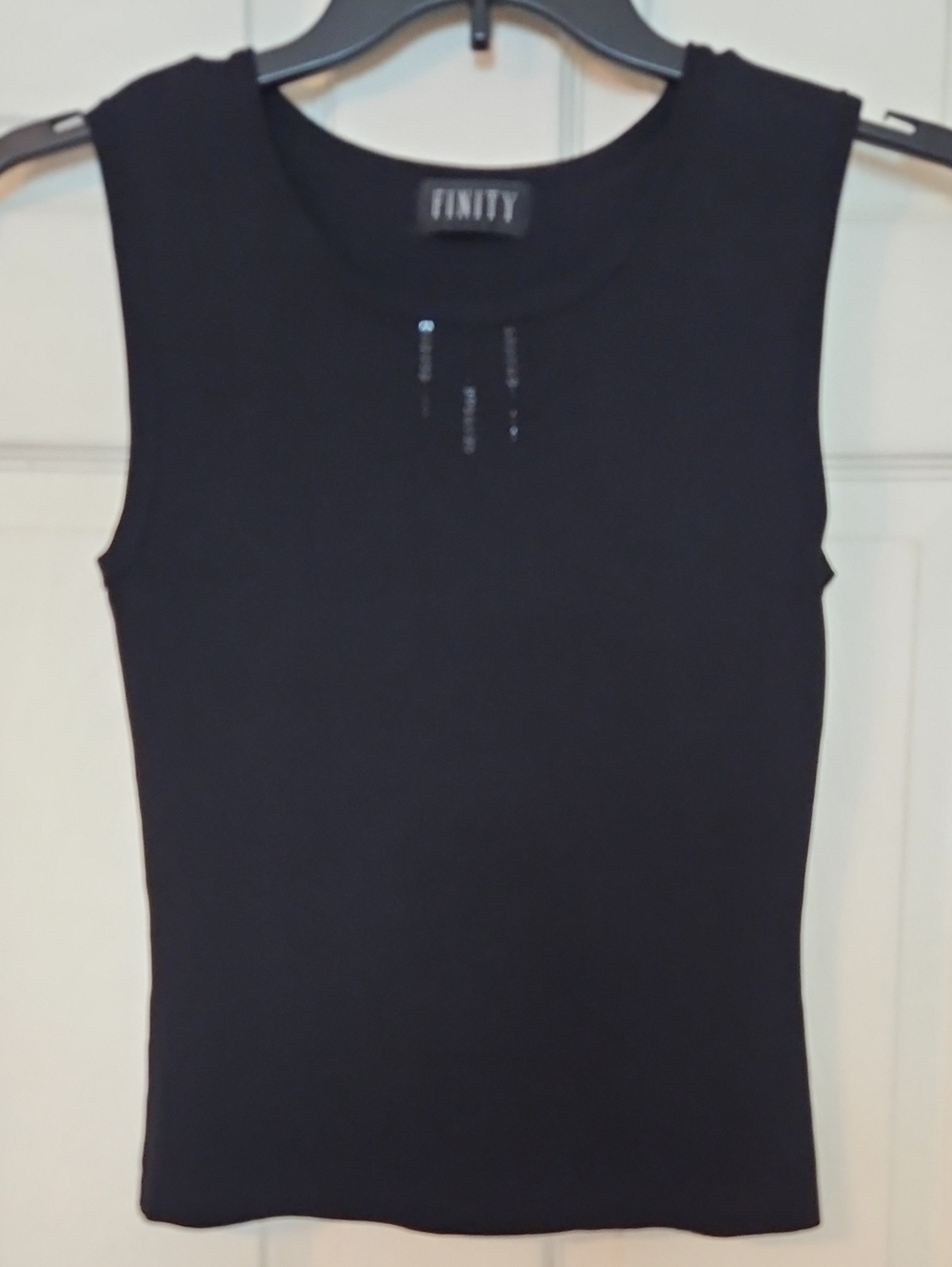 Finity Black Ribbed Sleeveless Tank